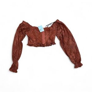 Forever 21 Rust Lace Crop Top